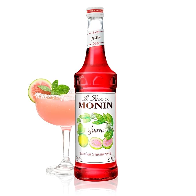 Monin - Guava Syrup | Premium Syrup for Frozen Drinks, Cocktails & More | Clean Label with No Artificial Flavors, No Artificial Preservatives (BPA-Free Glass Bottle, 750 ml) by Monin