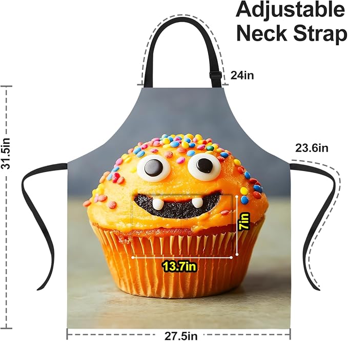 Funny Cat Apron with 2 Pockets Waterproof for Men Women Kitchen Garden Decor - Image 2