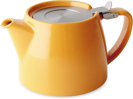 FORLIFE Stump Teapot with SLS Lid and Infuser, 18-Ounce, Mandarin