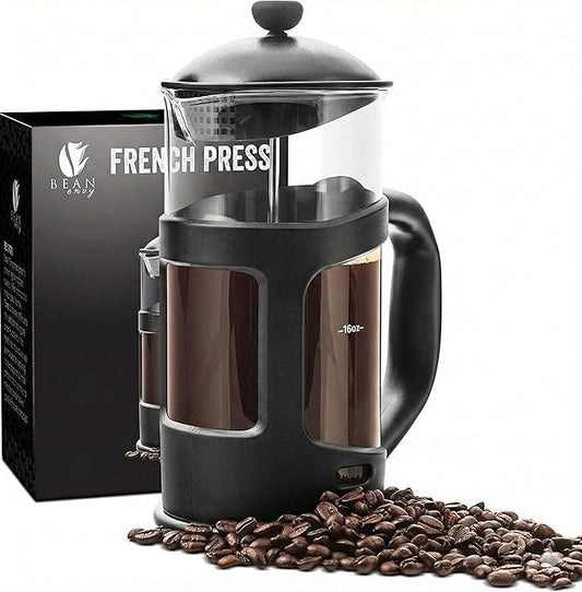 Bean Envy French Press Coffee Maker - 34 oz Glass Carafe Coffee Press Stainless Steel Plunger - Multipurpose Beverage Maker with Borosilicate Glass