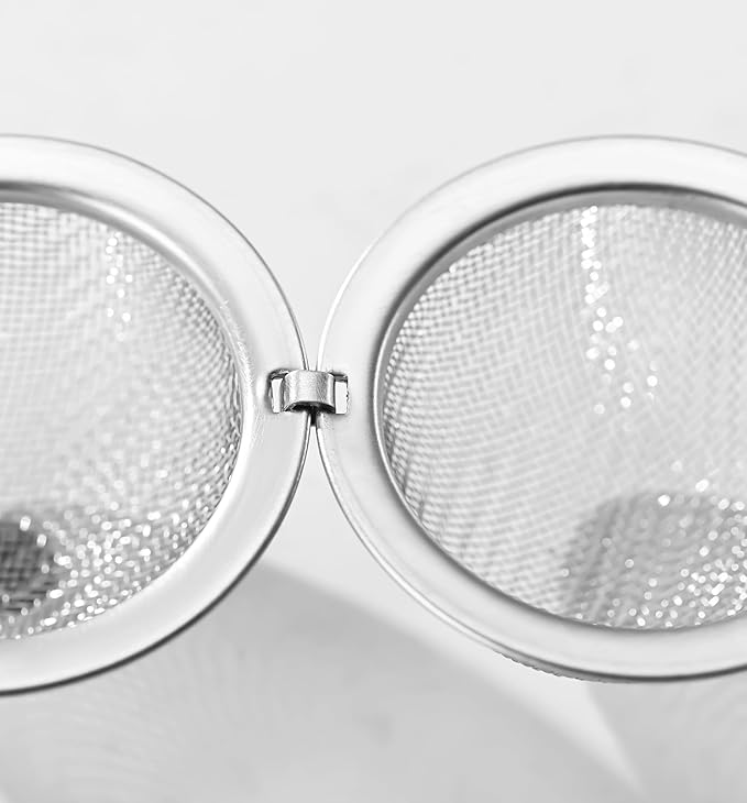 Fox Run White Daisy Tea Infuser Ball, Stainless Steel Mesh Tea Ball for Loose Tea