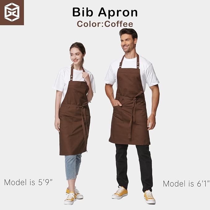 Chef Men Canvas Waterproof Apron Pocket 4251GB | Polyester Cotton Canvas Apron for BBQ Grilling Kitchen Cooking, Adjustable Neck, Durable & Comfortable - Image 4