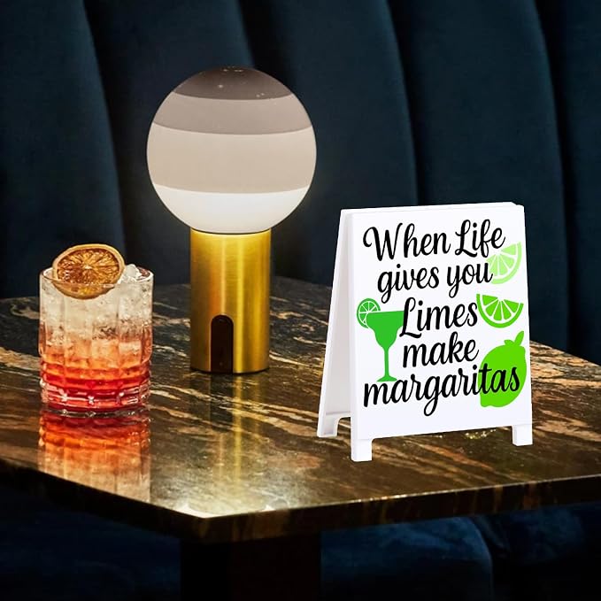 When Life Gives You Limes Make Margaritas Bar Decor Sign Funny Coffee Bar Accessories Plaque for Home Pub Lounge Man Cave Party Decoration for New Couples Drink Lovers & Bartenders Christmas Gifts - Image 6