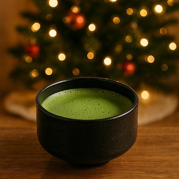 JapanBargain, Japanese Matcha Bowl Chawan Porcelain Tea Bowl for Green Tea Ceremony, Black/Red, Made in Japan