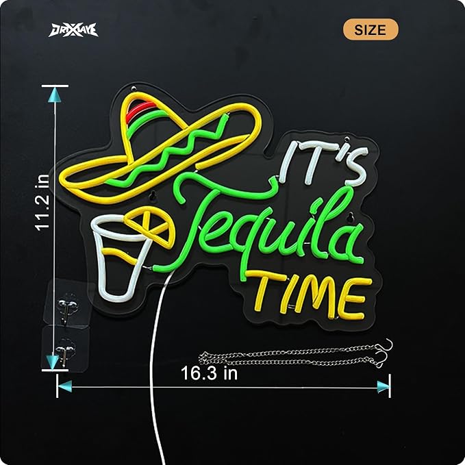 Tequila Neon Sign Mexican Tequila LED Neon Light USB Powered Dimmable Man Cave Cafe Bistro Club Party Beer Bar Restaurant Decor(16.3x11.2 Inch) - Image 5