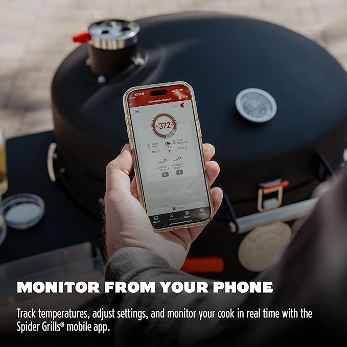 Spider Grills Venom Fan-Powered Temperature Controller with Wi-Fi and App Control for Weber Kettle Grills