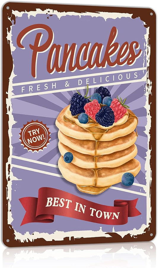 Vintage Fast Food Metel Signs Retro pancakes Tin Signs Kitchen Restaurant Cafe Wall Decor by TREEPERI
