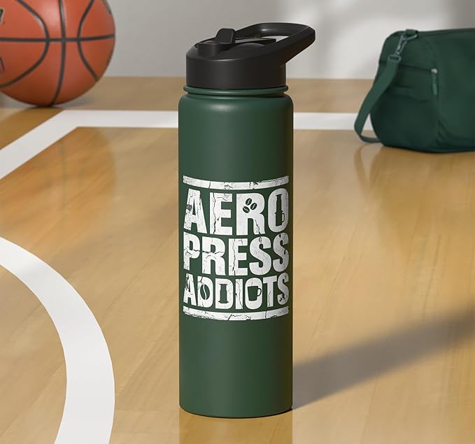 Bold AeroPress Coffee Addict Shirts AeroPress Addicts Stainless Steel Insulated Water Bottle