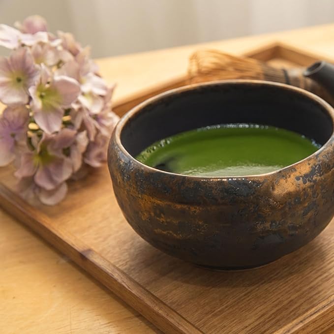 Asayu Japan Matcha Bowl, Handmade in Gifu Japanese Ceramic Chawan, 600ml, Dishwasher Safe for Tea Ceremoney, Green Tea, Pottery - Kogane