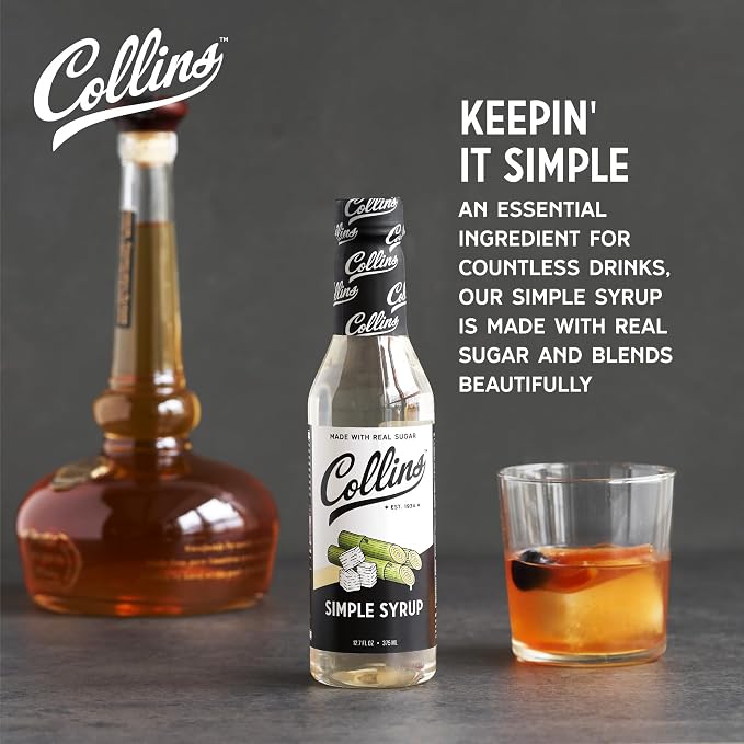Collins Simple Syrup, Classic Simple Syrup, Soda Water Flavors for cocktails, Old Fashioned Syrup, 12.7 Ounces, Set of 1 - Image 2