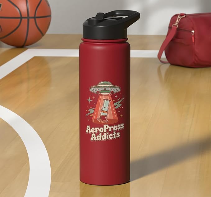 UFO AeroPress Funny Coffee Shirts Sci-Fi AeroPress Brewing Stainless Steel Insulated Water Bottle