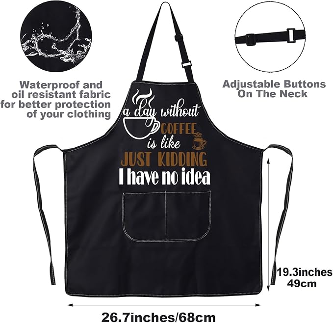 JNIAP Coffee Apron for Barista - Themed Apron for Coffee Shop, Server, Lover Gift