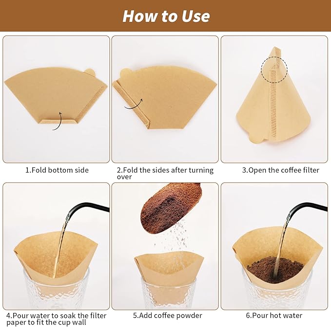 Coffee Filters #2, 500 Count Coffee Filters Natural Unbleached Disposable Coffee Filters 2 Filter Cone Paper for Coffee Makers