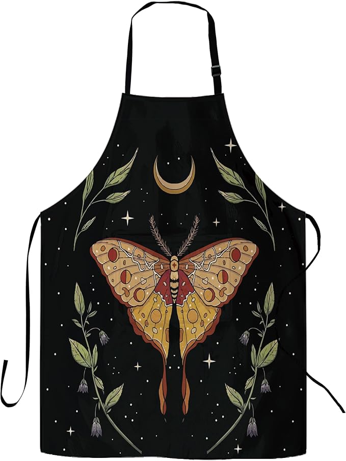 Apron, Stocking Stuffers Bib Apron with Adjustable Neck for Women, Suitable for Home Kitchen Cooking Apron by CIAIDU