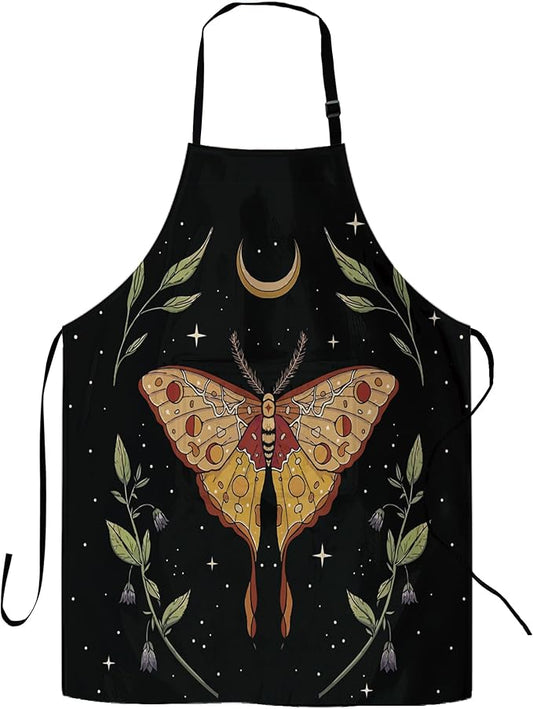 Apron, Stocking Stuffers Bib Apron with Adjustable Neck for Women, Suitable for Home Kitchen Cooking Apron by CIAIDU