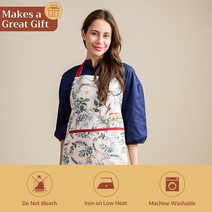 Maison d' Hermine 100% Cotton Apron for women with Pocket Kitchen Chef Apron for Men Cooking Mothers Day Gifts - Image 5