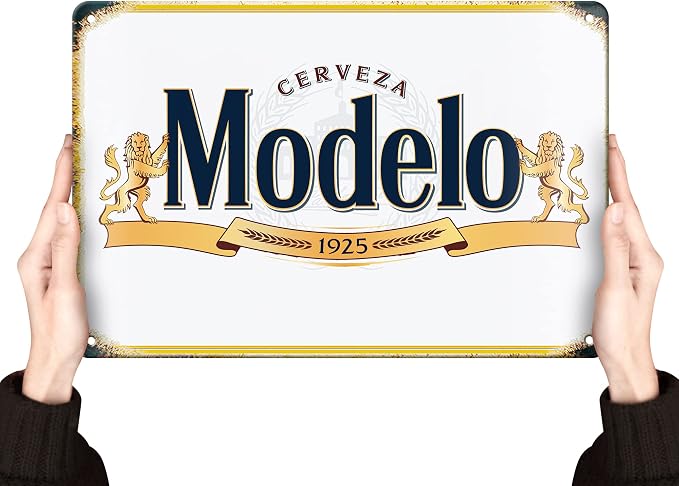 Modelo Beer Signs | Man Cave Decor | Bar Vintage Metal Tin Signs | Garage Retro Funny Cool Things | Wall Poster Stuff For Pub Home House Coffee Shop Room indoor outdoor 8x12 Inch by Clolinse