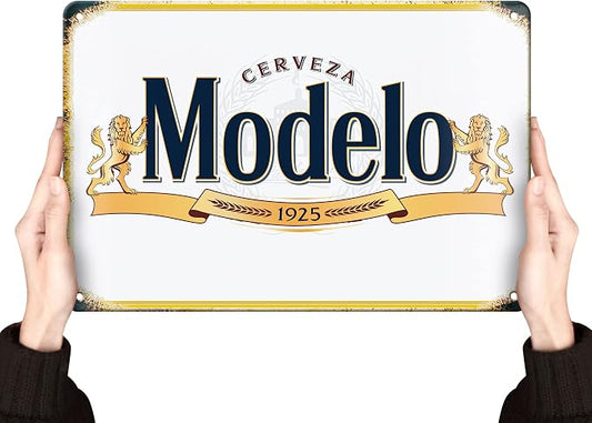 Modelo Beer Signs | Man Cave Decor | Bar Vintage Metal Tin Signs | Garage Retro Funny Cool Things | Wall Poster Stuff For Pub Home House Coffee Shop Room indoor outdoor 8x12 Inch by Clolinse