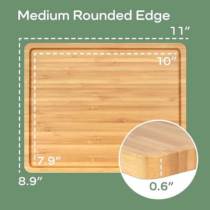 BambooMN Organic Bamboo Serving Tray, Vanity, Tea Serving, Appetizers, Snacks, Charcuterie Board, Rounded Edges, 11"x8.9"x0.6" - 30 Trays