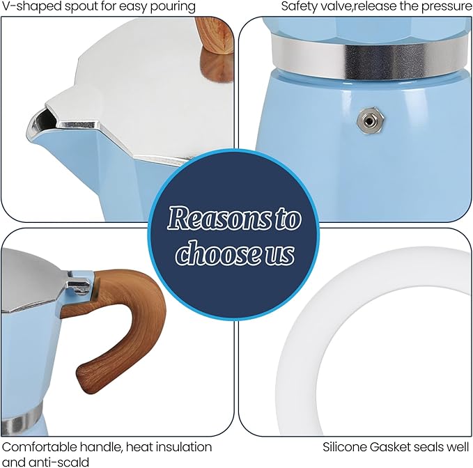 12 Cup Moka Pot Aluminum 600ml Italian Coffee Maker Stovetop Espresso CoffeeMakers Mocha Pot Percolator for Electric Ceramic Stove Classic Greca Cafe Makers Portable for Easy Brewing