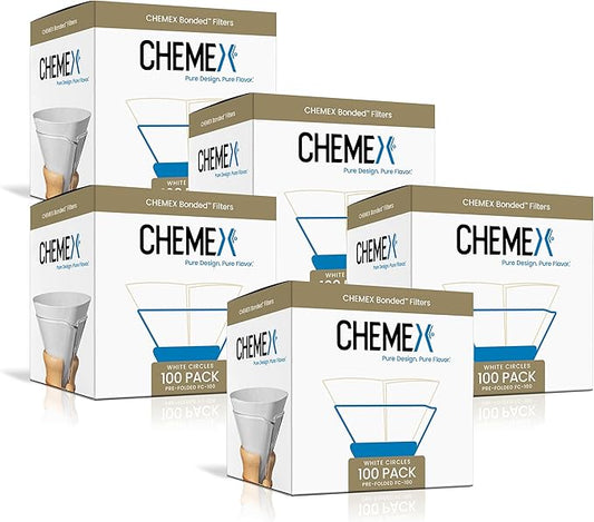 CHEMEX Bonded Filter - Circle - 100 ct - 5 Pack - Exclusive Packaging