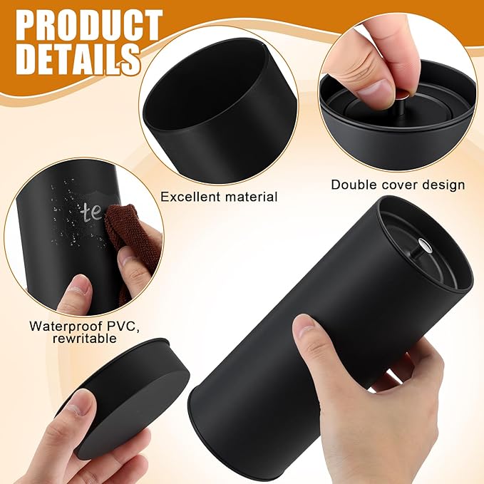 Tanlade 6 Pcs Tea Tin Canister 23oz Metal Round Cans with Airtight Lid Double Sealed Loose Leaf Tea Storage Containers with 1 Erasable Chalk Marker and 16 Stickers for Coffee Sugar Spices