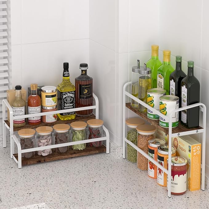 Coffee Syrup Rack,12 Bottle Capacity,3 Tier Coffee Bar Organizer,Kitchen Wine Rack,Coffee Station for Syrup, Wine Stand Shelf,Coffee Bar Accessories (Dark Brown Wood, White)