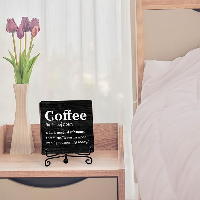 Coffee Bar Decor For Bar, Funny Cute Coffee Signs For Station Cafe Shop, Table Desk Kitchen Shelf Corner Decorations And Accessories (coffe-06) - Image 3