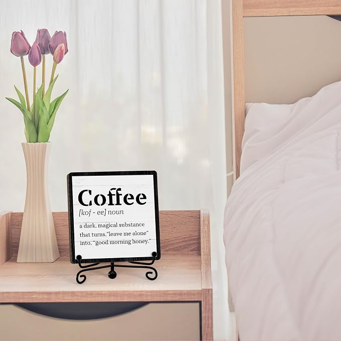 Coffee Bar Decor For Bar, Funny Cute Coffee Signs For Station Cafe Shop, Table Desk Kitchen Shelf Corner Decorations And Accessories (coffe-05) - Image 3
