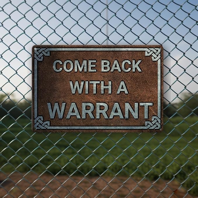 Come Back with a Warrant Vintage Metal Tin Sign - Retro Wall Decor for Home, Kitchen, Bedroom, or Man Cave - 12x8 (30cm x 20cm) - Image 2