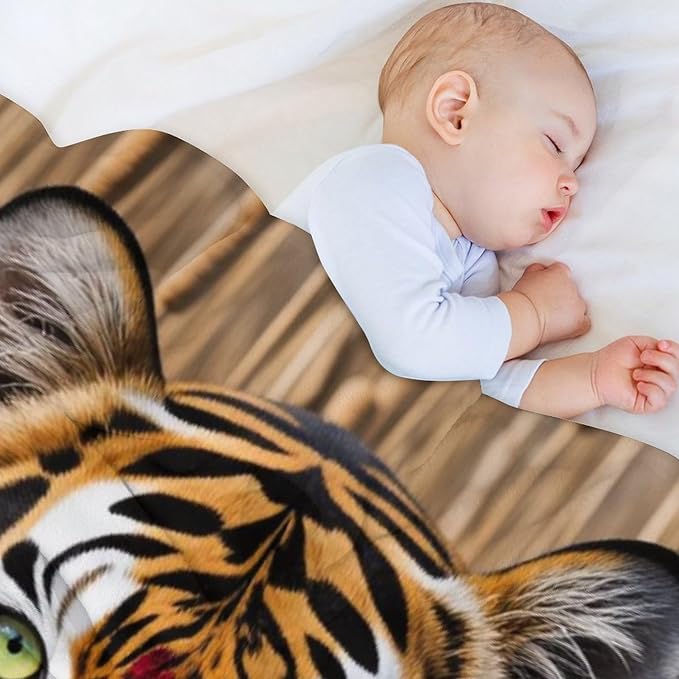 Beautiful Tiger Redbird Feather Fur Super Soft Throw Blanket, Red Cardinal Flannel Fleece Decorative Throw for Sofa Couch Bedroom Decor Outdoor Use 30"x40"