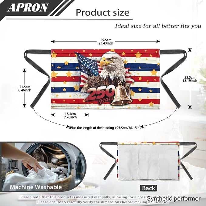 Waist Apron with 3 Pockets Waterproof 13 Inch Short Half Waist Aprons Women Men Server Aprons Waitress Waiter Apron - Image 7