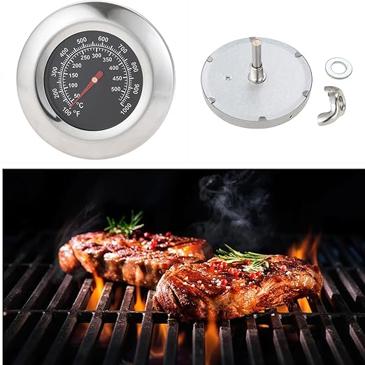 3'' Thermometer Grill Accessories Grill BBQ Lid Thermometer Barbecue Pit Smoker Grill Thermometer Grill Thermometer Smoker Temp Gauge 100°F - 1000°F (50°C - 500°C) Thread M10