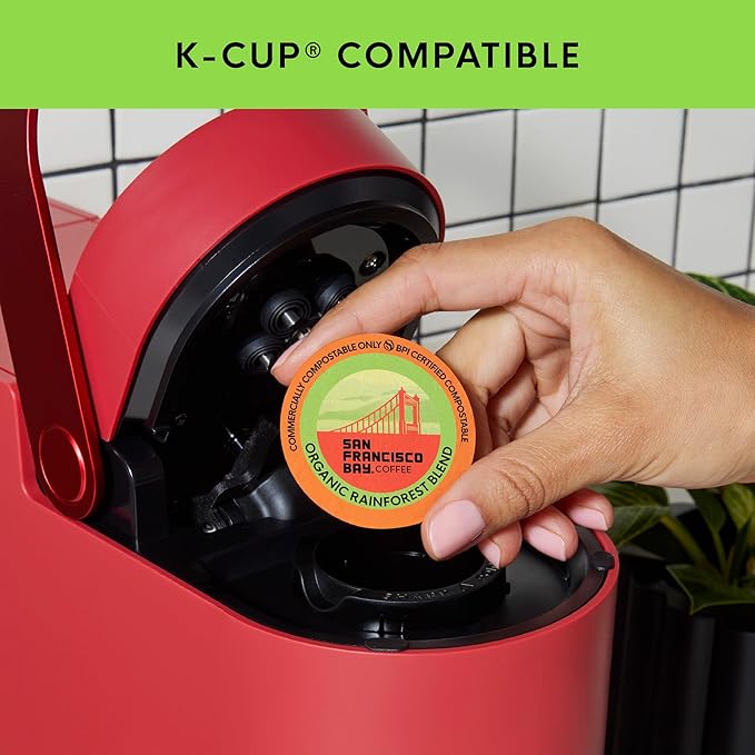 San Francisco Bay Coffee - OneCUP Organic Rainforest Blend 36 Ct Medium Dark Roast Compostable Coffee Pods, K Cup Compatible including Keurig 2.0