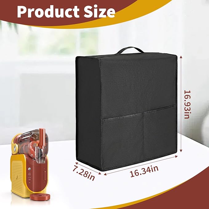 Premium 600D Waterproof Dust Cover for Ninja SLUSHi Machine FS301OR/ FS301 - Waterproof DustProof, Multi-Pocket,Custom Fit Cover for Ninja SLUSHi Professional Frozen Drink Maker