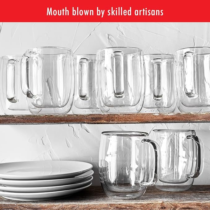 ZWILLING Sorrento Plus 8-pc Double-Wall Glass Coffee Mug Set