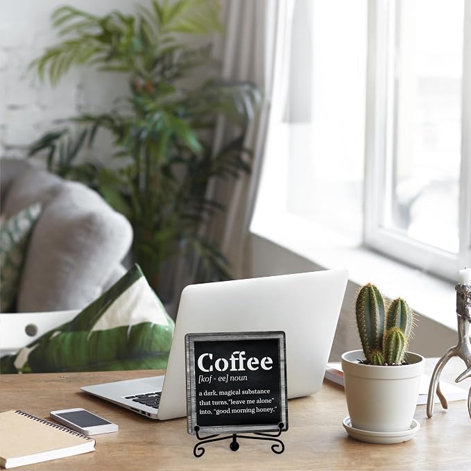 Coffee Bar Decor For Bar, Funny Cute Coffee Signs For Station Cafe Shop, Table Desk Kitchen Shelf Corner Decorations And Accessories (coffe-03) - Image 5