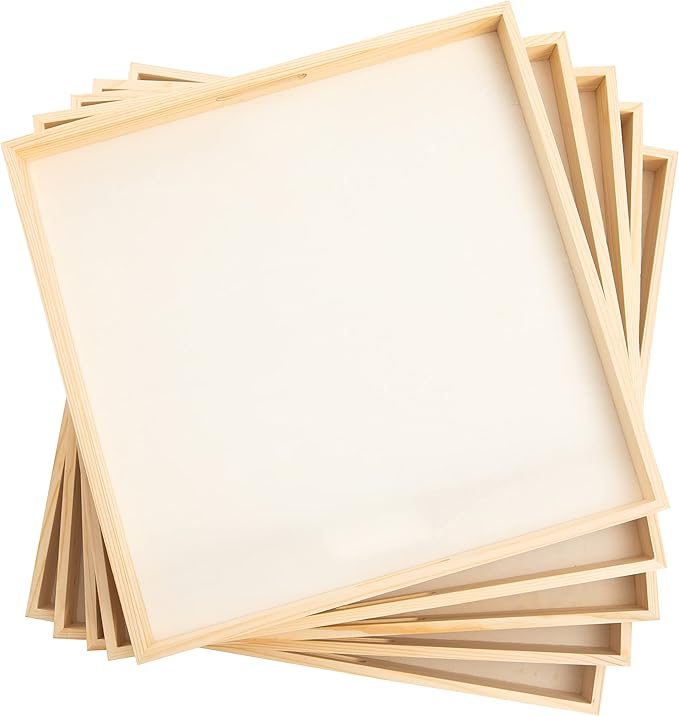 Wooden Nested Serving Trays – Unfinished Square Trays with Cut-Out Handles for Crafts, Serving, Ottomans & Home Décor – Set of 5