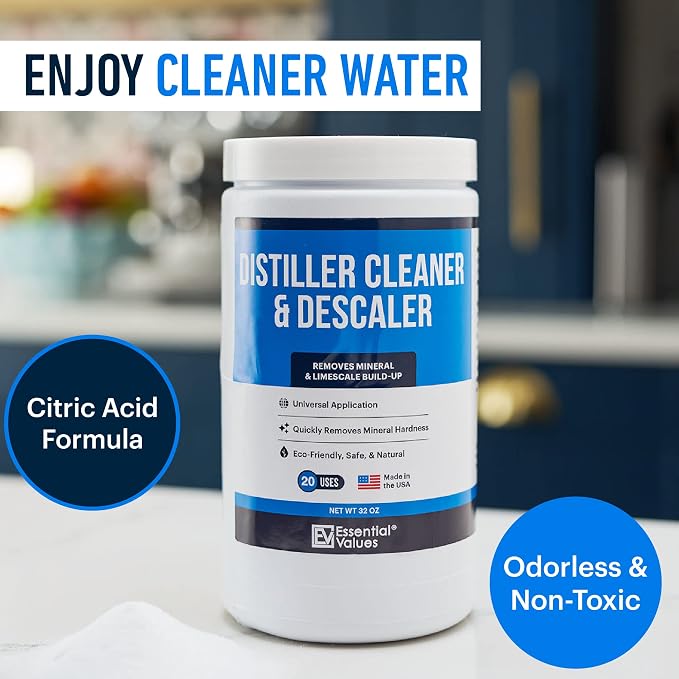Essential Values Universal Descaler - Espresso Descaling Solution - Coffee Machine Cleaner - Critic Acid Tea Kettle Urn Water Distiller Cleaner - Manufactured in USA - 8 Pack - Image 6