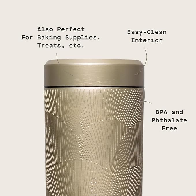 Corkcicle Keep Fresh Canister - Preserves Freshness for Coffee Beans & Pantry Items - Airtight Seal - Internal Air Compressor - BPA-Free - Gift for Coffee Lovers - Champagne Dreams