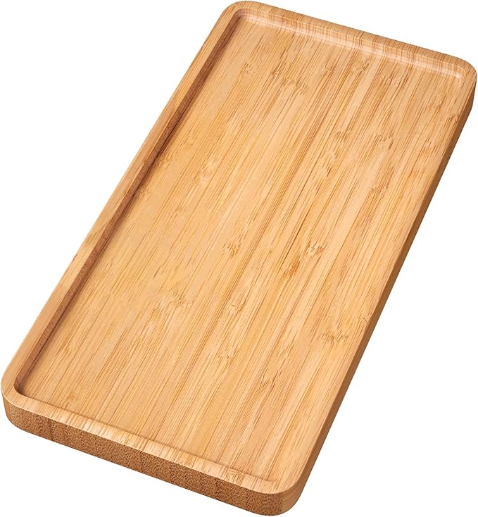 Bamboo Serving Tray,11.8x5.9 Inch Decorative Trays Platter for Coffee Table,Living Room,Bar,Party,Mini Charcuterie Boards Cheese Board,Home Decor（Natural）
