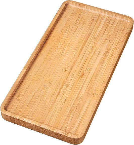 Bamboo Serving Tray,11.8x5.9 Inch Decorative Trays Platter for Coffee Table,Living Room,Bar,Party,Mini Charcuterie Boards Cheese Board,Home Decor（Natural）