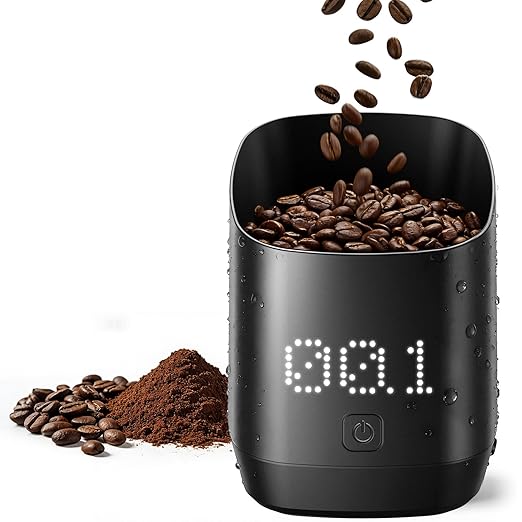 Digital Coffee bean Dosing Cup with LED Display, 0.1g High Precision Espresso Scale for Coffee Beans & Grounds, Touch Sensor Brewing Accessory for Espresso & Pour Over, Ideal for CoffeeLovers -Black