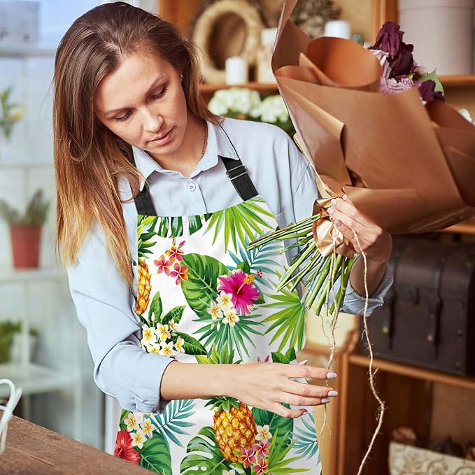 Pineapples and Leaf Chefs Apron, Cooking and Baking Apron for Men and Women, Kitchen Apron, Butchers Apron, BBQ & Catering Bibs - Image 6