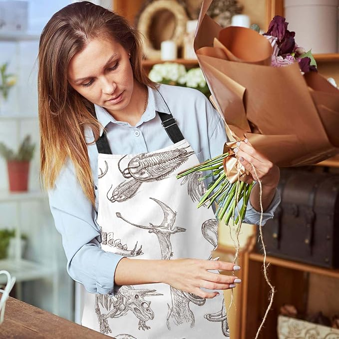 Dinosaurs Waterproof Apron Kitchen Chef Aprons Bibs for Grooming Cooking Baking Painting Gardening - Image 6