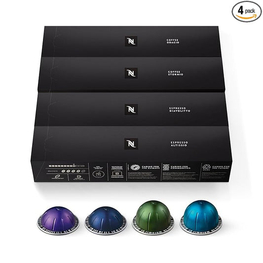 Nespresso Capsules Vertuo, Intense Variety Pack, Dark Roast Coffee, 40-Count Coffee & Espresso Pods, Brews 7.8oz. and 1.35oz.