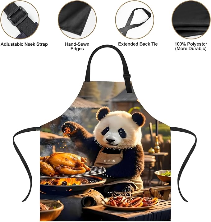 Funny Cat Apron with 2 Pockets Waterproof for Men Women Kitchen Garden Decor - Image 4