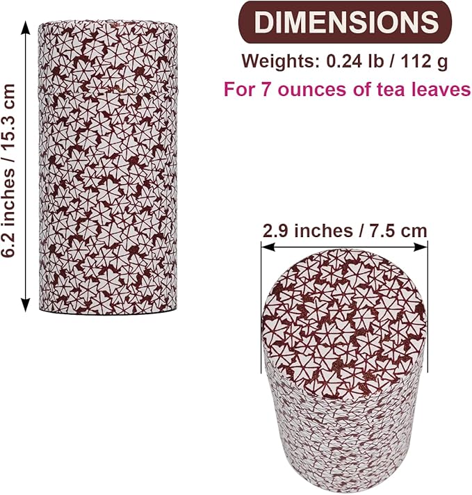 Kyoto Floral Tin Tea Canister - 7 oz Traditional Japanese Yuzen Paper Design, Airtight Storage for Fresh Tea Leaves, Ideal for Tea Ceremony Accessories Collection (Purple)