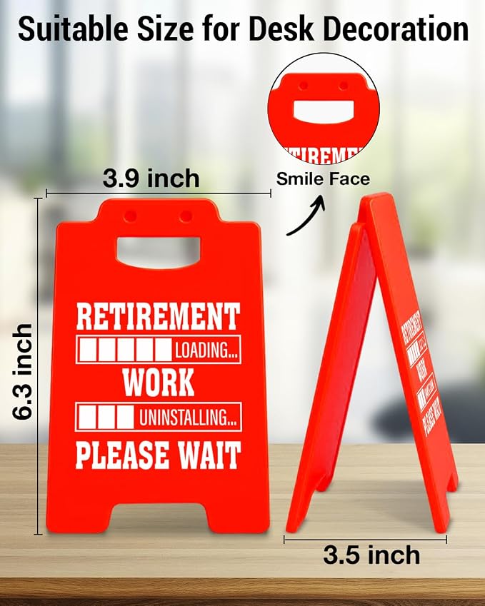 Funny Retirement Gifts for Women Men - Happy Retirement Home Office Desk Sign Cubicle Decor for Teacher Nurses Boss Coworker - Farewell Leaving Goodbye Gifts for Coworkers Friends - Image 2