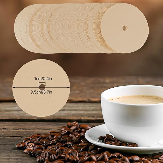 300 Count Percolator Coffee Filters, 3.75in Natural Unbleached Disposable Coffee Filter Disc Coffee Filters for Percolators Camping Coffee Pot Home Office Use